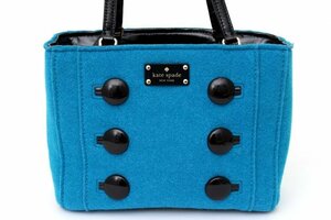 ケイトスペード ハンドバッグ フェルト エナメル トートバッグ ブランド カバン 鞄 レディース ブルー×ブラック Kate Spade