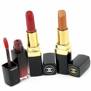 シャネル 口紅 ルージュアリュールラック他 未使用有 3点セット まとめて コスメ 難有 レディース CHANEL