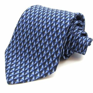  Valentino brand necktie widetie total pattern silk Italy made men's blue VALENTINO