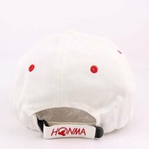 本間ゴルフ キャップ ロゴ刺繍 ベルクロ 綿100％ ゴルフウエア ブランド 帽子 レディース メンズ フリーサイズ ホワイト HONMA_画像3