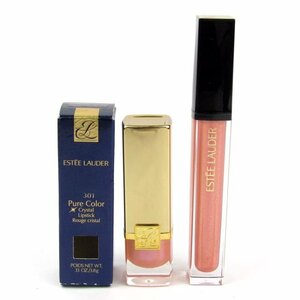  Estee Lauder lipstick / lip gloss 2 point set pure color 301/108 somewhat use together cosme lady's esteelauder