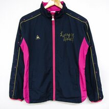 ルコックスポルティフ ナイロンジャケット ジャンパー アウター キッズ 女の子用 160サイズ ブラック×ピンク le coq sportif_画像1