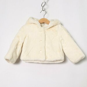  Gap fur jacket short coat outer baby for girl 18-24M/90 size eggshell white GAP