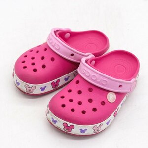 Crocs Sandal Slip -pong Shoes Kids 10 размер розовые крокодилы