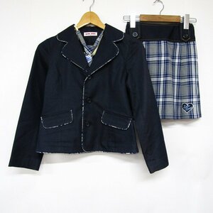  Rav Duet setup jacket check skirt formal graduation ceremony Kids for girl 150 size navy × gray LOVE DUET