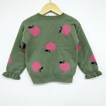 ギャップ 長袖セーター リンゴ柄 未使用品 ベビー 女の子用 95サイズ グリーン×ピンク GAP_画像2