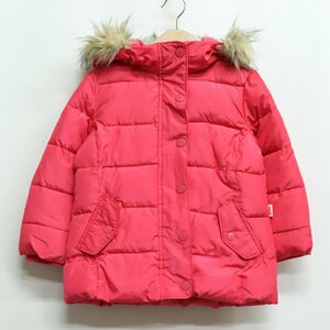 ギャップ ナイロンジャケット ファー付き 中綿入りジャンパー アウター キッズ 女の子用 110サイズ レッド GAP