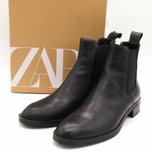 ザラ サイドゴアブーツ シューズ 靴 黒 レディース 37サイズ ブラック ZARA_画像1
