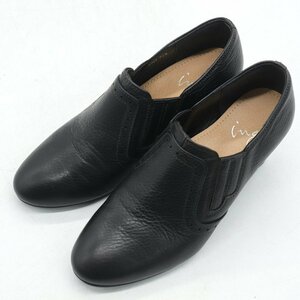  wing short boots bootie leather 2E made in Japan brand shoes shoes black lady's 22.5cm size black INGNI