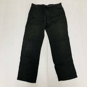 z1316 良品 Gap ギャップ パンツ 麻100％ ストレート ボタンフライ ポケット 薄手 L グレー 無地 メンズ ベーシックカジュアルスタイル