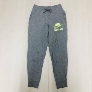 z1317 NIKE TRACK&FIELD ナイキ スエット パンツ 綿100％ ポケット ロゴ ウエストゴム 165/72A グレー メンズ スポーティーチックスタイル