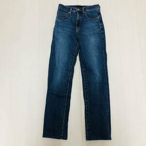 z1330 美品 UNIQLO JEANS ユニクロ デニムパンツ ストレート スリム 色落ち サイズ23(58.5cm) レディース 万能 カジュアルデニムコーデ