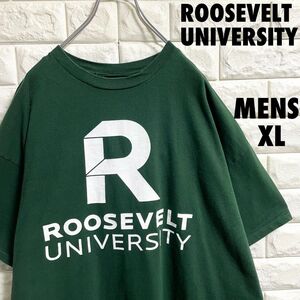 US古着　ルーズヴェルト大学　カレッジロゴ　半袖Tシャツ　メンズXLサイズ