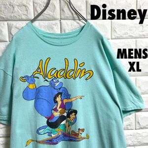 ディズニー　半袖Tシャツ　アラジンプリント　メンズXLサイズ