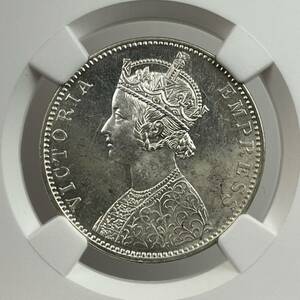 1900B 英領インド 1ルピー 銀貨 NGC MS62 ヴィクトリア女王 ワイオン　アンティークコイン 貨幣 硬貨 銀貨 金貨 世界 (管理C17)