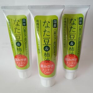 なた豆&柿渋歯みがき120g ・3本セット　なた豆　歯磨き粉　柿渋　口臭　予防120g× 3本セット　有機栽培なた豆エキス配合