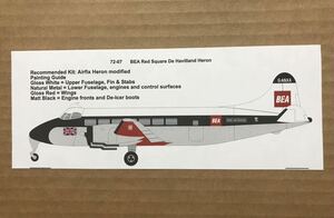 1/72 Decal 英国BEA航空 デハビランド ヘロン デカール