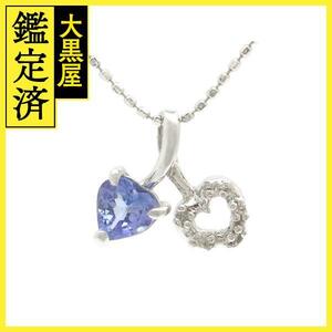 JEWELRY　貴金属・宝石　タンザナイト　ダイヤモンド　ネックレス　K14WG　ホワイトゴールド　1.7g　2141300384006　【200】