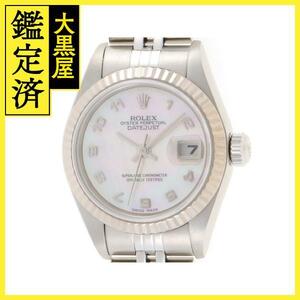 ROLEX Rolex clock Date Just 79174NA white shell face stainless steel self-winding watch lady's 750WG/SS[430]