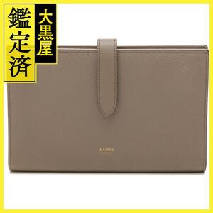 CELINE　セリーヌ　長財布　ラージストラップウォレット　グレージュ　カーフ【433】