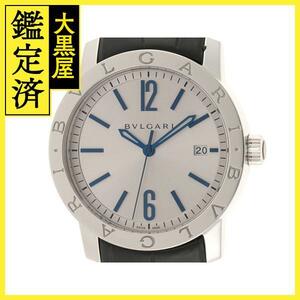  BVLGARY BVLGARY BVLGARY Solotempo BB39C6SLD SS/ leather silver face self-winding watch men's clock [432]2148103571671