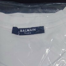 ●R◆08/ BALMAIN Tシャツ ホワイト ゴールドロゴ バルマン メンズ S 未使用保管品_画像2