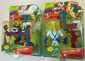 (未開封)　フィギュア　アースワーム　ジム　EarthWorm　JIM　コレクション　希少　保管品　２個セット