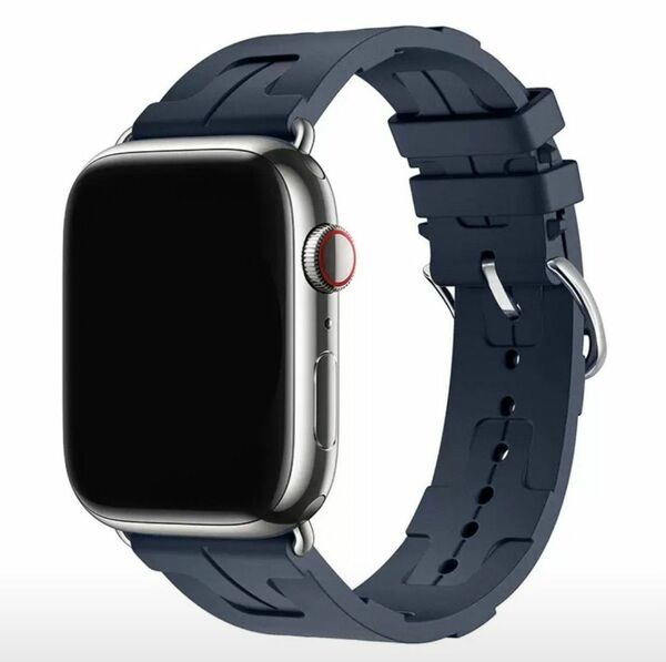 Apple Watch バンド ベルト ラバー ストラップ 青