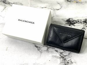 BALENCIAGA/バレンシアガ コンパクトウォレット 三つ折り財布 ブラック レザー 