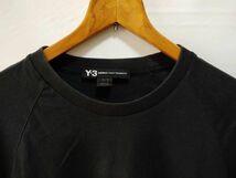Y-3 ワイスリー Yohji Yamamoto 黒 ブラック ラグランスリーブ Tシャツ バックプリントロゴ XLサイズ_画像6
