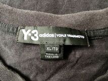 Y-3 ワイスリー Yohji Yamamoto 黒 ブラック ラグランスリーブ Tシャツ バックプリントロゴ XLサイズ_画像3