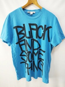 Y-3 ワイスリー Yohji Yamamoto ブルー Tシャツ “BLACK AND SOMETHING” Mサイズ