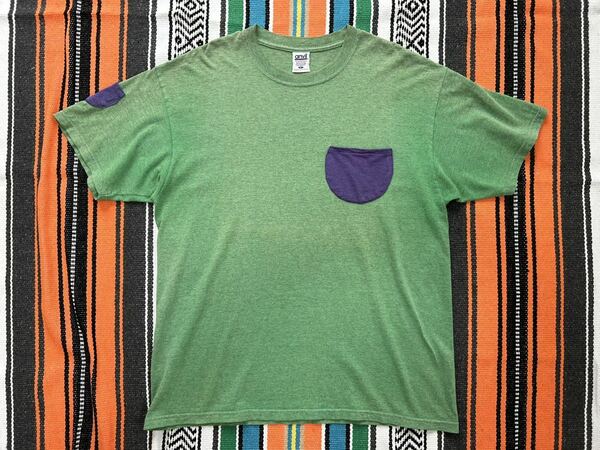 送料無料 アンビル anvil Tシャツ USA製 00年限定 アンヴィル ヴィンテージ XLサイズ グリーン 丸胴 アメリカ製 綿ポリ スウェット ポケT