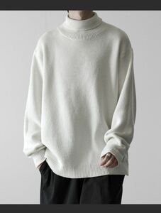 【 RUUBON】 relax turtle neck knit / リラックス タートルネック ニット オフホワイト Sサイズ