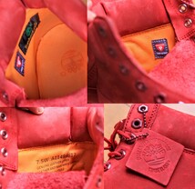 美品希少　Timberland｜レッドヌバックブーツ赤　レッド　7.5w　25.5㎝　ティンバーランド_画像9