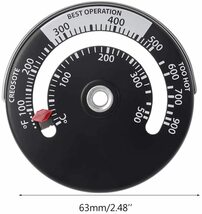 ストーブパイプ温度計, 磁気ストーブの煙道管の温度計の多燃料の木製のストーブの木製バーナーのストーブの管 薪ストーブ用 温度計_画像4