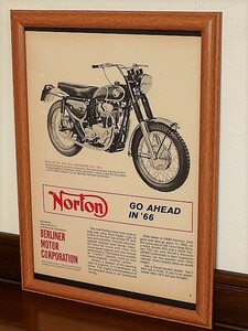 1966年 U.S.A. '60s 洋書雑誌広告 額装品 Norton 750 Gold Getter ノートン 　 ( A4サイズ ) 