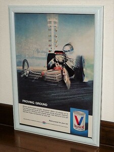 1969年 U.S.A. '60s ビンテージ 洋書雑誌広告 額装品 Valvoline バルボリン // 検索用 ドラッグレーサー ドラッグスター ( A4サイズ ) 