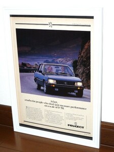 1985年 USA 80s vintage 洋書雑誌広告 額装品 Peugeot 505 プジョー (A4size) / 検索用 店舗 ガレージ 看板 ディスプレイ AD 装飾