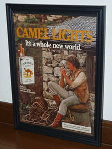 1985年 USA vintage 洋書雑誌広告 額装品 Camel Lights キャメル ライト (A4size) / 検索用 店舗 ガレージ ディスプレイ 看板 装飾 AD