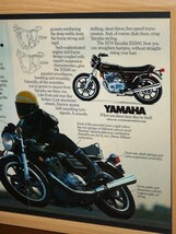 1978年 USA 70s 洋書雑誌広告 額装品 Yamaha XS500 ヤマハ (A3size) / 検索用 店舗 看板 ガレージ ディスプレイ 装飾 AD_画像3