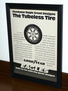 1978年 USA 70s 洋書雑誌広告 額装品 Goodyear Eagles グッドイヤー イーグル (A4size) / 検索用 店舗 ガレージ ディスプレイ 看板 装飾 AD