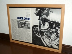 1978年 USA 70s 洋書雑誌記事 額装品 Honda CX500 ホンダ (A3size) / 検索用 GL400 GL500 店舗 看板 ガレージ ディスプレイ 装飾 AD