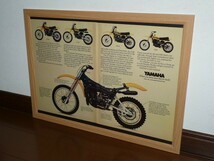 1978年 USA 70s 洋書雑誌広告 額装品 Yamaha YZ400 ヤマハ (A3size)/検索用 YZ250 YZ125 YZ100 YZ80 店舗 看板 ガレージ ディスプレイ 装飾_画像1