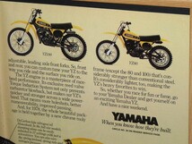 1978年 USA 70s 洋書雑誌広告 額装品 Yamaha YZ400 ヤマハ (A3size)/検索用 YZ250 YZ125 YZ100 YZ80 店舗 看板 ガレージ ディスプレイ 装飾_画像5