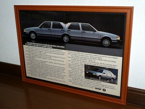 1985年 USA 80s 洋書雑誌広告 額装品 SAAB 9000 サーブ (A3size) / 検索用 店舗 看板 ガレージ ディスプレイ 装飾 AD