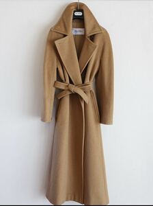 MaxMara■マックスマーラキャメル100％ベルテッドコート■白タグマヌエラマニュエラ■38