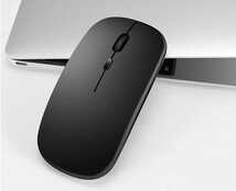 マウス Bluetooth5.2 無線 ワイヤレス 静音 瞬時接続 超薄型 小型 高感度 USB充電式 2.4GHz Mac/Windows/Surface/PC/Macbook_画像4