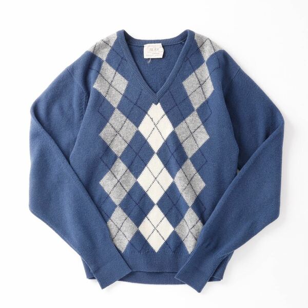 【美品】70s Vintage BERK V-neck sweater made in Scotland ヴィンテージ ユーロ Vネック ウール ニット セータースコットランド製 実寸S