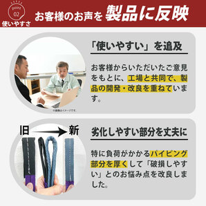 10本セット スリングベルト 4m 1200kg 幅 35mm ベルトスリング 玉掛け 引っ越し 吊り具 荷重表 種類 運搬用ベルト 運搬用スリング 吊具の画像10